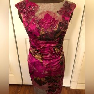 Price Drop‼️Kay Unger Special Occasion Silky Floral Dress. Size S
